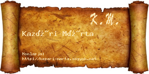 Kazári Márta névjegykártya