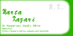 marta kazari business card
